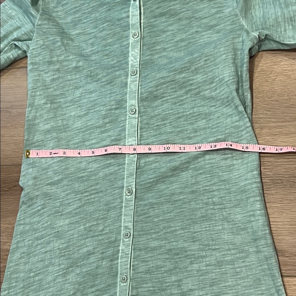 Peruvian Connection Sage Green Button-Up Shirt Lagos Dress Size Small Cotton - Picture 6 of 13